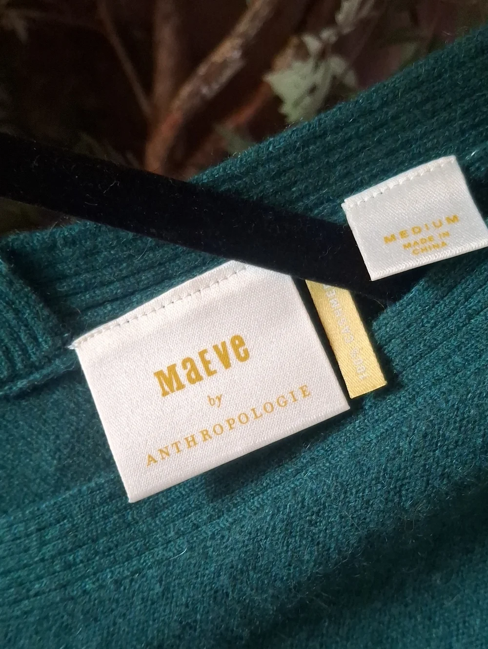 Mauve For Anthropologie Teal V-Neck Sweater for Women Brand New With Tags
